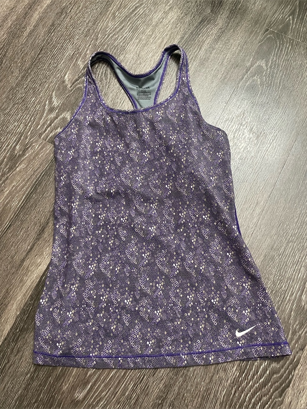 Nike Purple Patterned Racerback Tank Top